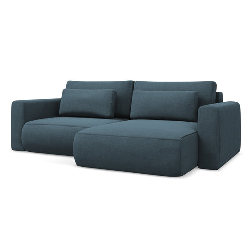 LaMiaSofa hoekbank rechts Perugia - textuurstof - jeans - 240x149x82