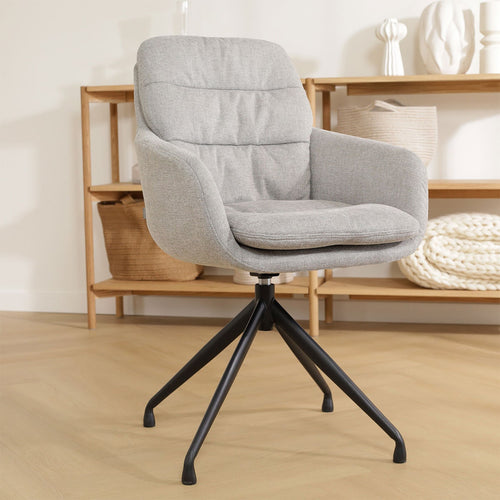 Nolon Nola-Mia Draaibare Eetkamerstoelen Grijs - Zwart - set van 2 - vtwonen shop