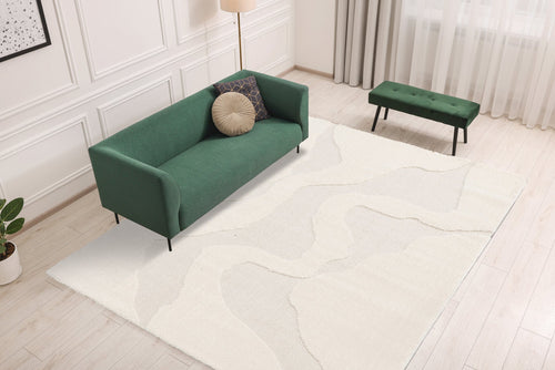 AFK Living vloerkleed Osmose - reliëfeffect - beige - 160 x 230 cm