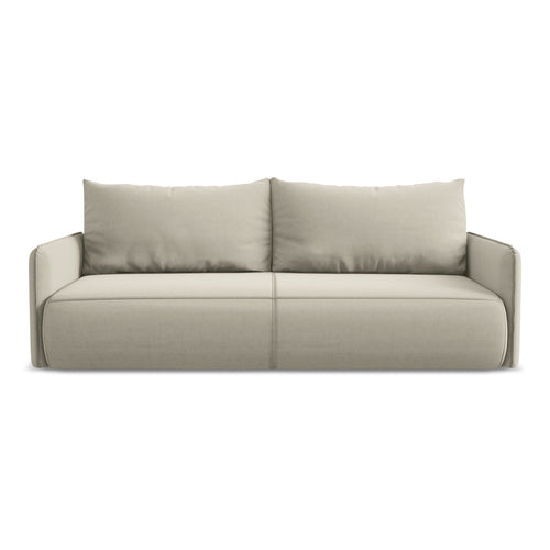 LaMiaSofa 3-zits slaapbank Palermo - velours - parel - 216x105x86