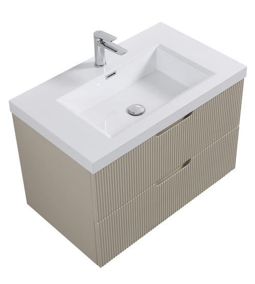 Badplaats Badkamermeubel Set Thermis 80 cm – Beige – Badmeubel met Wastafel
