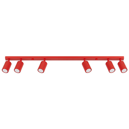 Sollux Lighting Plafondlamp KARBON 6L rood - 117x6,5x16,5cm