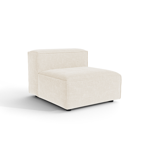 Sia Home - Modulaire fauteuil CUBI - Chenille fluweel - Crème - 90cm