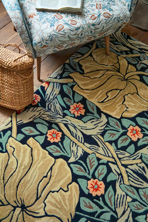 Laagpolig vloerkleed Morris & Co Pimpernel Indigo 028818 170x240 cm - vtwonen shop