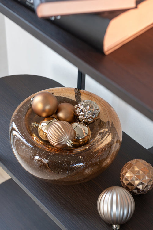 J-Line sierschaal Carol - glas - bruin - small