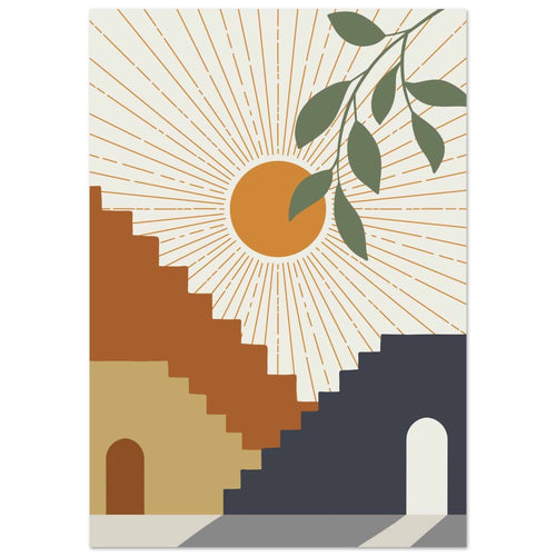 Artfulprints Poster Boho – Stairway sun   - 50x70 cm - Meerkleurig