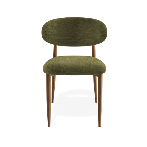 Premium Interiors - Set van 2 stoelen LINA - krullend fluweel vintage groen 52cm