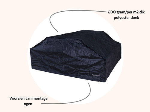 MaximaVida picknicktafel beschermhoes London 150 cm - 180 cm zwart - zware uitvoering - vtwonen shop