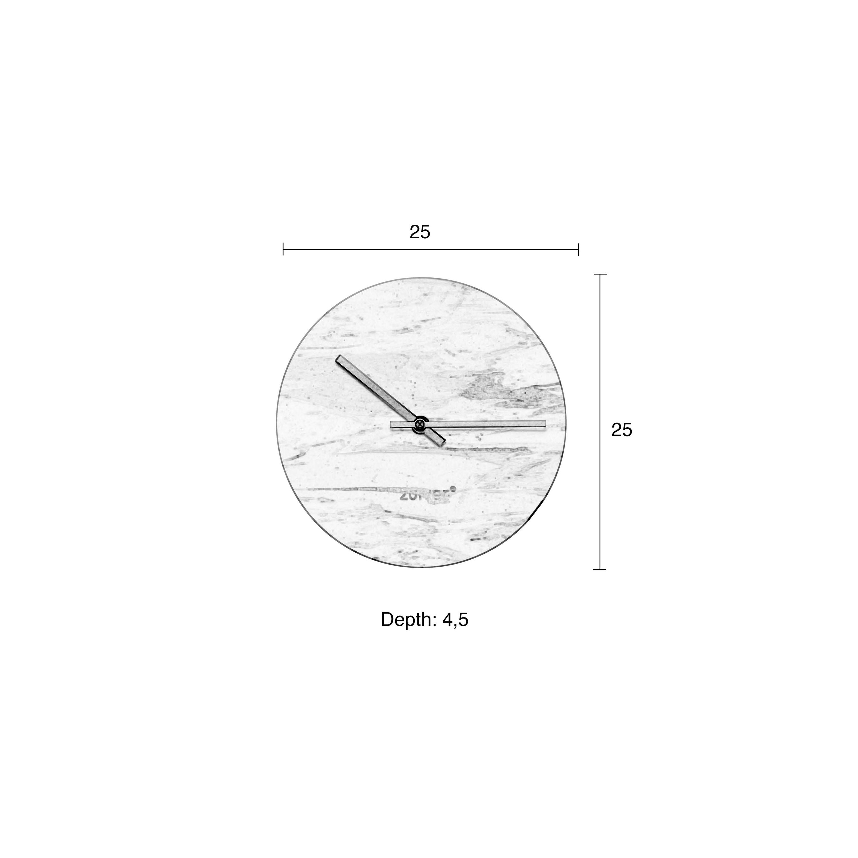 Zuiver Marble Time Klok/ Wandklok Rond Marmer Zwart – vtwonen shop