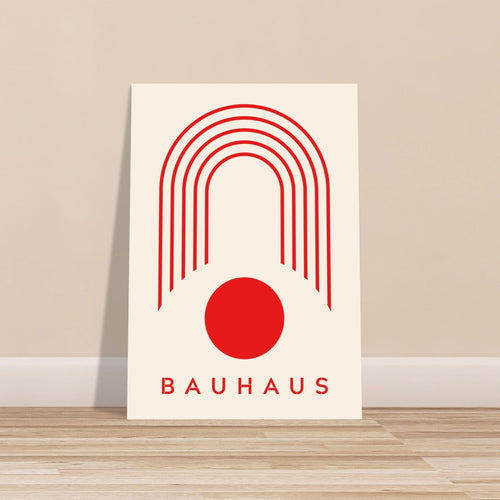 Artfulprints Poster met Lijst Bauhaus - Red arches   - 30x40 cm - Rood