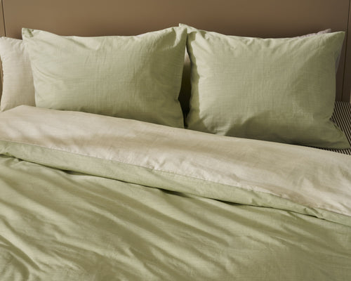 vtwonen Dekbedovertrek Cozy Slub - 200 x 220 cm - Groen