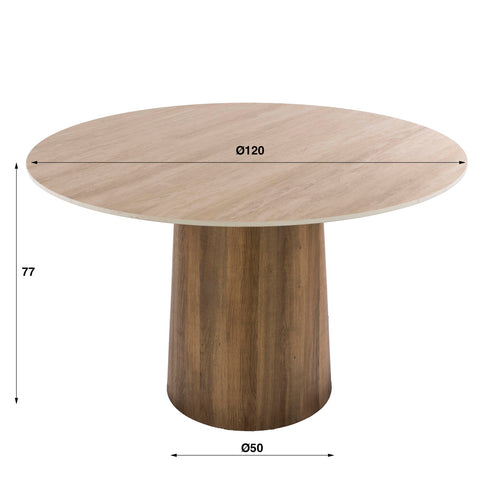 Giga Living Eettafel Romano - Rond Travertin - Ø120x75cm