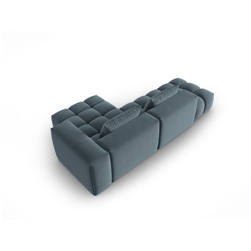 Cosmopolitan Design - Modulaire hoekbank rechts Verona 4-zits, flueel pastelblauw - 145x265x70cm