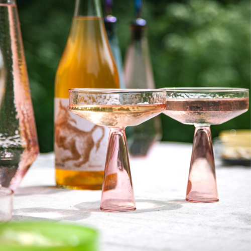Brût Homeware Champagne Coupe roze, 2 sets van 2