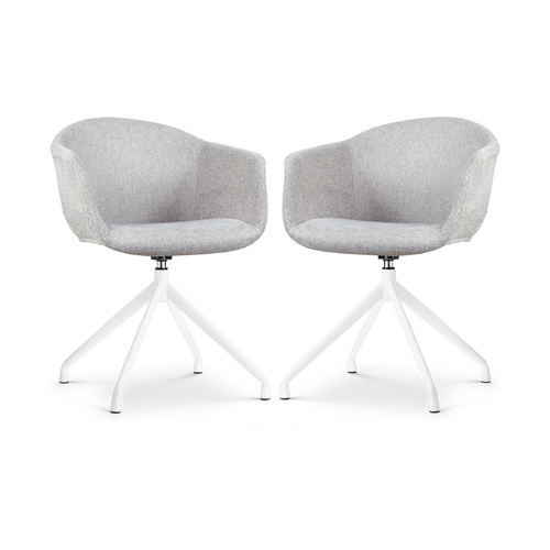 Nolon Nola-Otis Draaibare Eetkamerstoelen Set - Lichtgrijs - Zwart