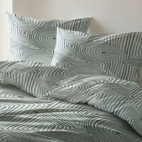 Byrklund - Dekbedovertrek Lagoon Lines - 240x220 cm - Groen