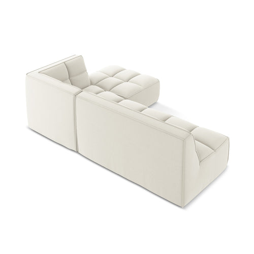 LaMiaSofa Modulaire hoekbank rechts Belluno - velours - lichtbeige - 258x178x75