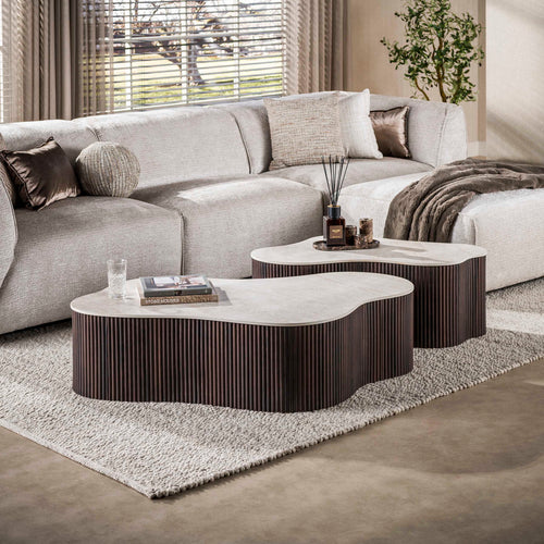 Giga Living Salontafel Ceramo Grande - Organisch Keramiek - Set Van 2