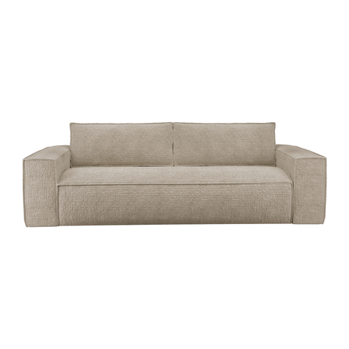 Sia Home - Slaapbank met Dunlopillo-matras, 140 cm JOAN - fluweel beige 214cm