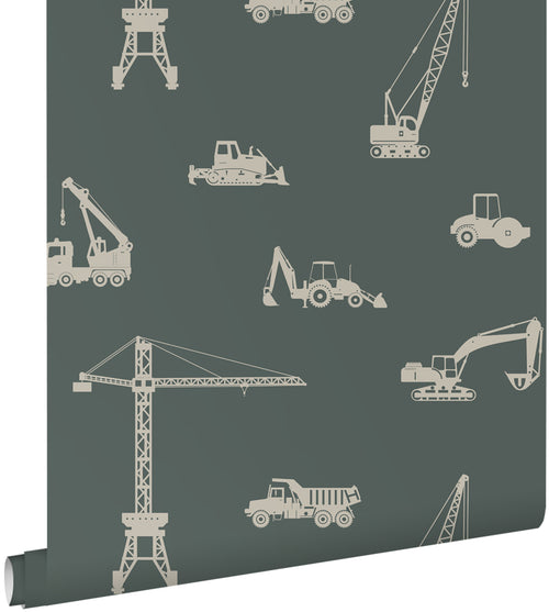 ESTAhome behang voertuigen vergrijsd zeegroen - 53 cm x 10.05 m - 139974 - vtwonen shop