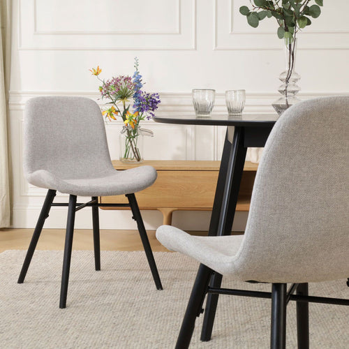 Nolon Nena-Fé Eetkamerstoel Lichtgrijs - Zwarte Houten Poten - vtwonen shop