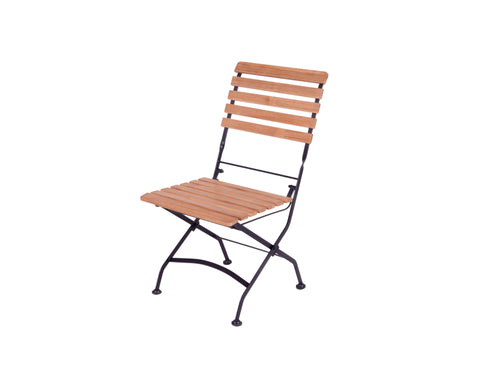 MaximaVida inklapbare acacia tuinset Toscana 120 cm zwart - stoelen zonder armleuning