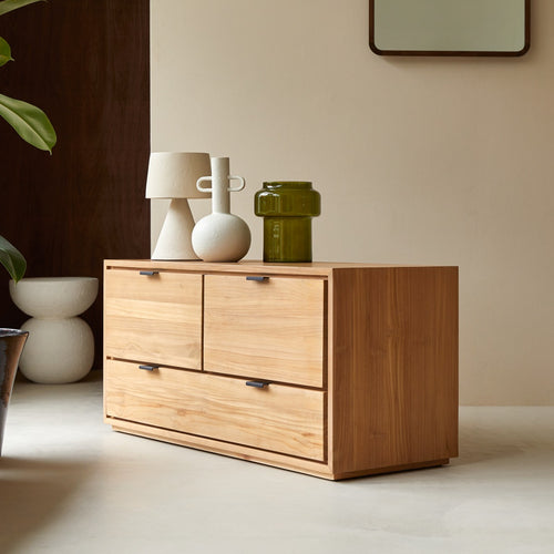 Tikamoon Massief teakhouten tv-meubel 120 cm - Naturel