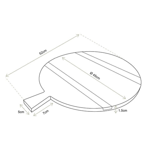 vtwonen Dienblad met handvat - Hout - Zwart - 52x45,1cm - vtwonen shop