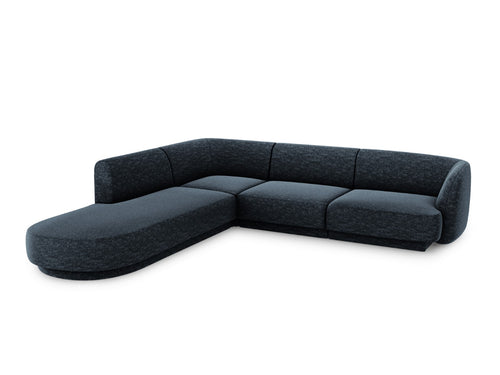 Micadoni linker hoekbank Miley 6-zits, chenille, koningsblauw - 248x255x70cm