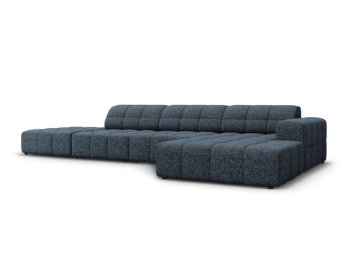 Cosmopolitan Design rechter hoekbank Chicago 5-zits, chenille koningsblauw - 167x348x78cm