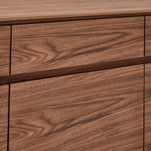 Furnhouse 4-deurs dressoir Tokyo - Amerikaanse walnoot - MDF, Amerikaans walnootfineer - 45x205x82