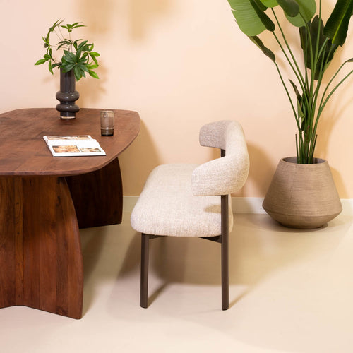DÉJA Living Eetkamerbank Alamo - Beige/Brons - 160 cm - Japandi