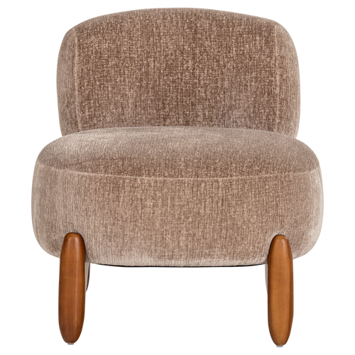 WOOOD fauteuil Runi - Hout/Velvet - Zand - 69x64x72