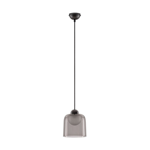 Nova Luce DIONE Dome hanglamp voor plafond, zandkleurig zwart, rookkleurige LED 5W 205lm 3000K
