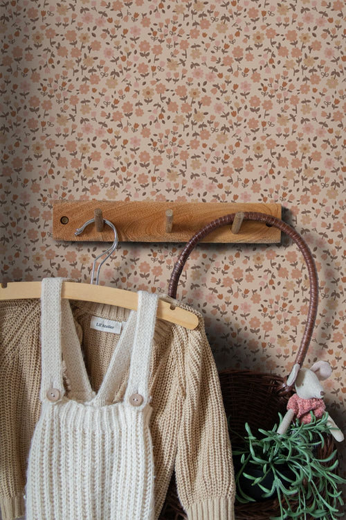 ESTAhome behang bloemetjes terracotta roze - 53 cm x 10.05 m - 131394