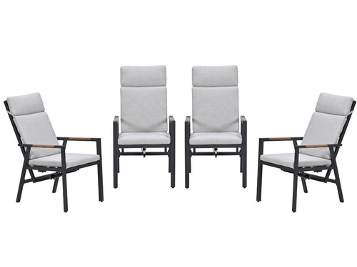 Garden Impressions Felini verstelbare tuinstoelen set van 4 – carbon black