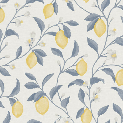 Sanders & Sanders behang fruit blauw en geel - 53 cm x 10 m - 641016