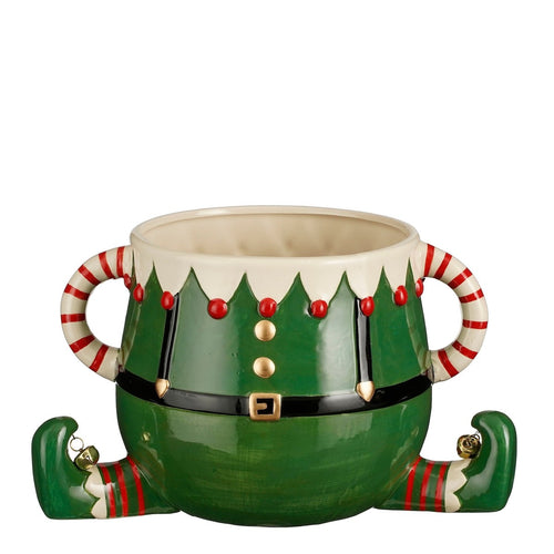 Mica Decorations Funny Bloempot - L28 x B19 x H17 cm - Dolomiet - Groen