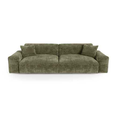 Premium Interiors - Bank  CHEER - gewaafd fluweel vintage groen 240cm