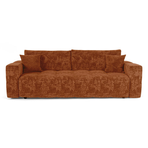 Premium Interiors - Express-slaapbank VIBE - gewaafd fluweel terracotta 206cm