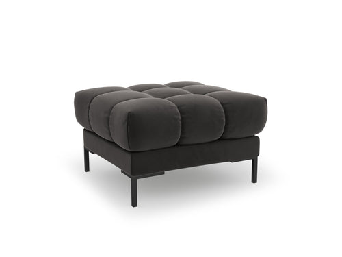 Cosmopolitan Design Poef Bali flueel, donkergrijs - 60x60x41cm