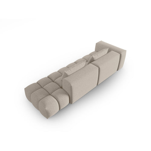 Cosmopolitan Design - Rechte modulaire bank Verona 4-zits, structurele stof zand - 85x265x70cm