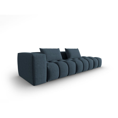 Cosmopolitan Design - Rechte modulaire bank Verona 4-zits, structurele stof donkerblauw - 85x265x70cm