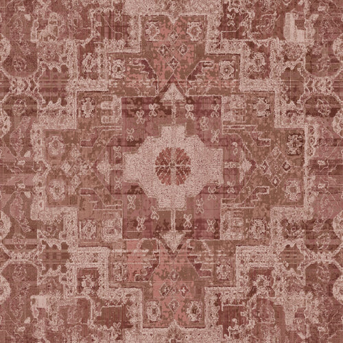 ESTAhome behang oosters kelim tapijt donker terracotta roze - 50 x 900 cm - 131364 - vtwonen shop