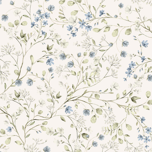 ESTAhome behang bloemetjes vergrijsd groen, blauw en wit - 50 x 900 cm - 131139 - vtwonen shop