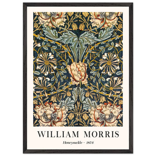 Artfulprints Poster met Lijst William Morris - Honeysuckle 1876   - 50x70 cm - Donkergroen