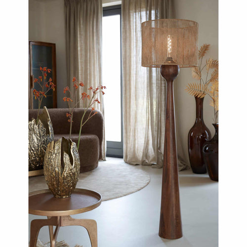 Light & Living vloerlamp Festina - bruin - Ø18cm