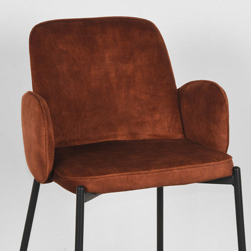 LABEL51 Barkruk Jari - Bruin Velvet - Zithoogte 65cm - Set van 2 - vtwonen shop