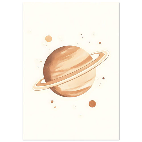 Artfulprints Poster Droomplaneet   - 50x70 cm - Bruin