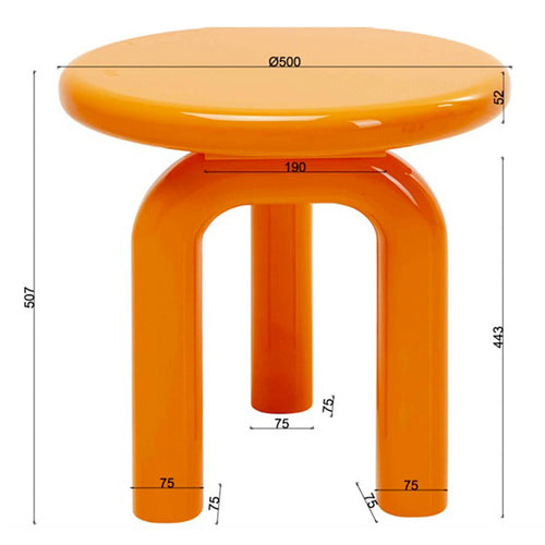 Kare Design Bijzettafel Eliano Ø50cm oranje